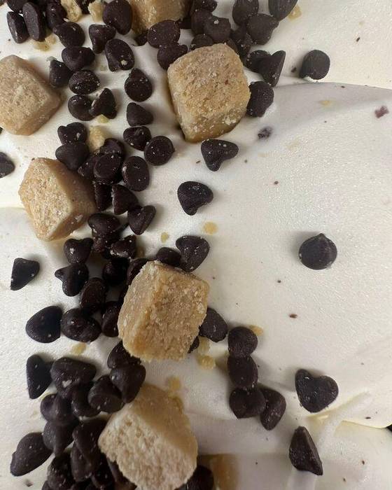 Cookie Doughlicious gelato in the cabinet