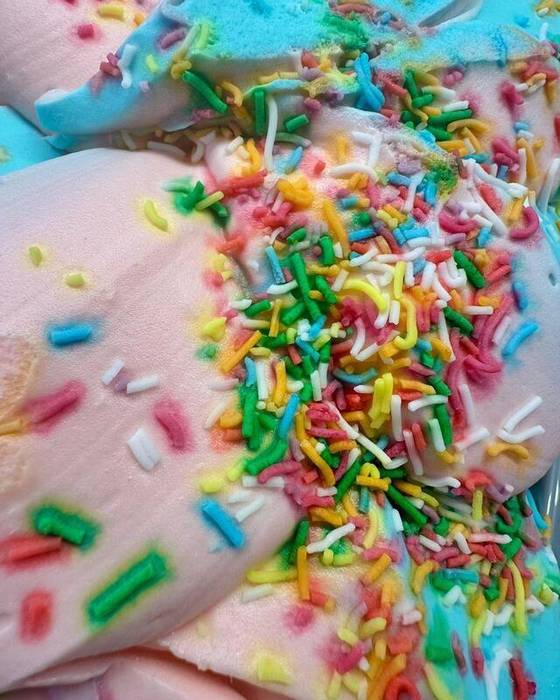Cotton Candy gelato in the cabinet
