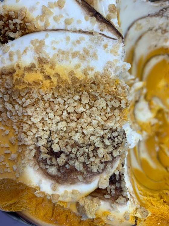 Golden Gaytime gelato in the cabinet