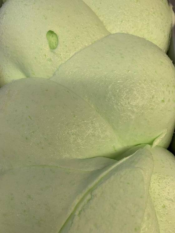 Green Apple Sorbet gelato in the cabinet