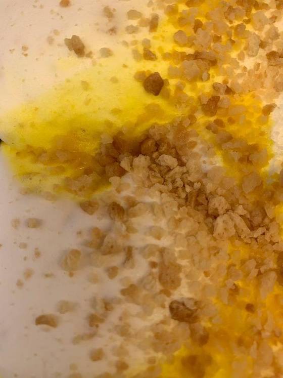 Lemon Cheesecake gelato in the cabinet
