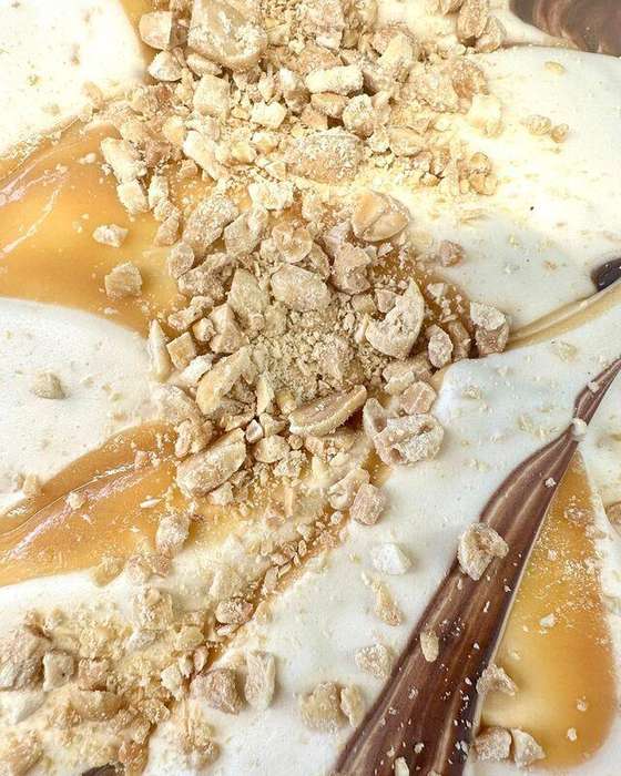 Snickers gelato in the cabinet